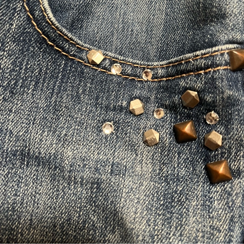 Inc Studded Denim Shorts 2 - Picture 6 of 9